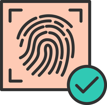 Biometric Recognition Flat Icon Designのイラスト素材