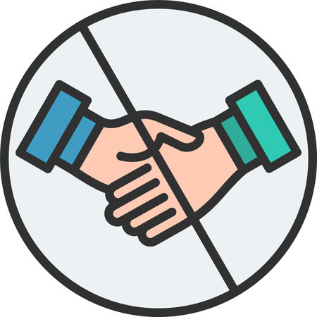 No handshake Flat Icon Designのイラスト素材