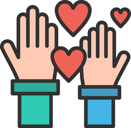 Hands up Flat Icon Designのイラスト素材