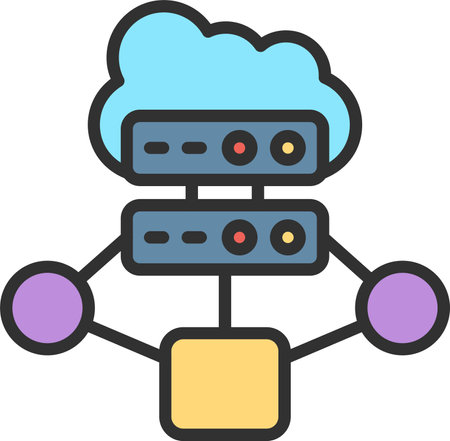 Virtualization Flat Icon Designのイラスト素材