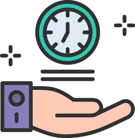 Save Time Flat Icon Designのイラスト素材