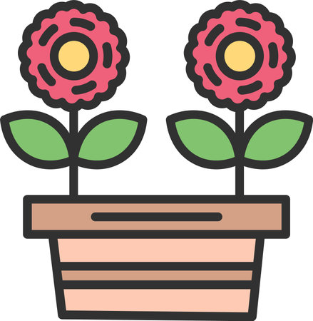 Gardening Flat Icon Designのイラスト素材