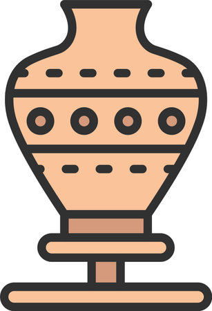 Pottery Flat Icon Designのイラスト素材