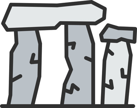 Stonehenge Flat Icon Designのイラスト素材