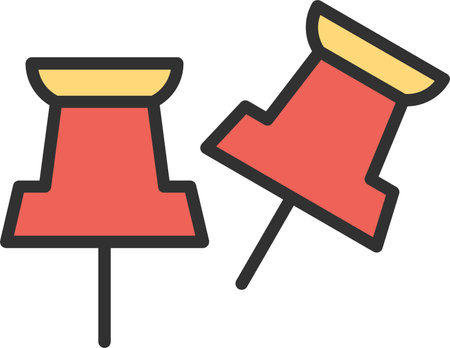 Pin Flat Icon Designのイラスト素材