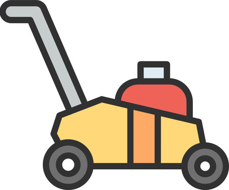 Lawnmower Flat Icon Designのイラスト素材