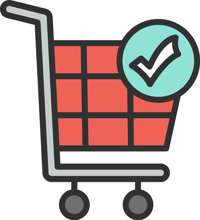 Shopping Cart Flat Icon Designのイラスト素材