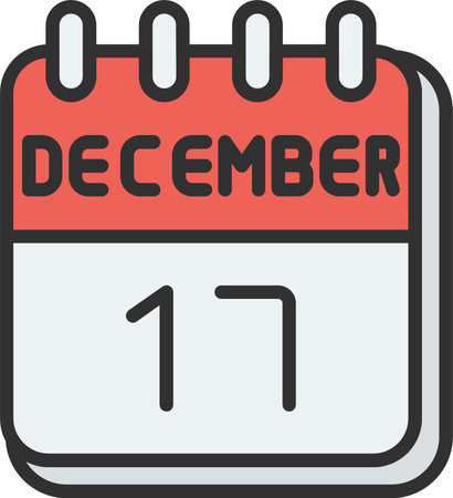 17  December Line Filled Iconのイラスト素材