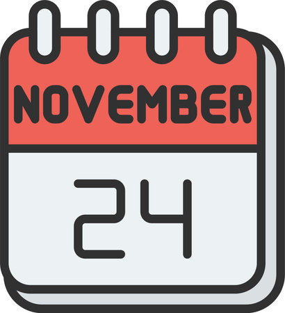 24  November Line Filled Iconのイラスト素材