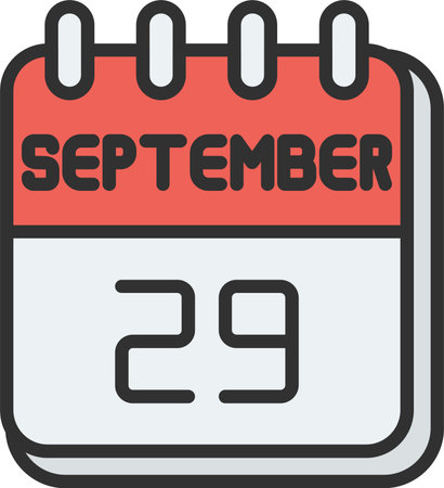 29  September Line Filled Iconのイラスト素材