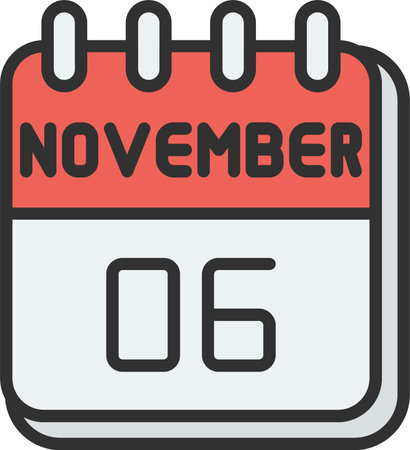 6  November Line Filled Iconのイラスト素材