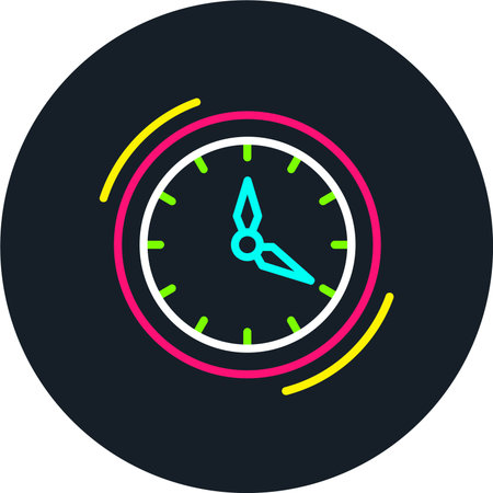 Clock Line Multi Color Iconのイラスト素材