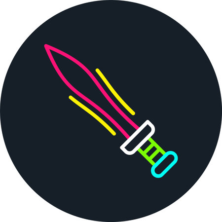 Weapons Line Multi Color Iconのイラスト素材