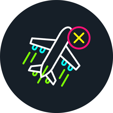 Cancelled Line Multi Color Iconのイラスト素材