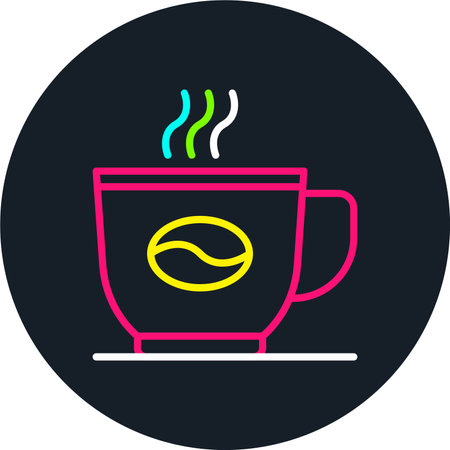 Coffee Cup Line Multi Color Iconのイラスト素材
