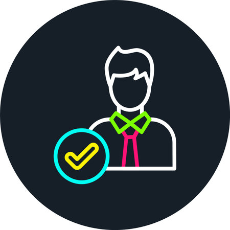 Candidate Line Multi Color Iconのイラスト素材