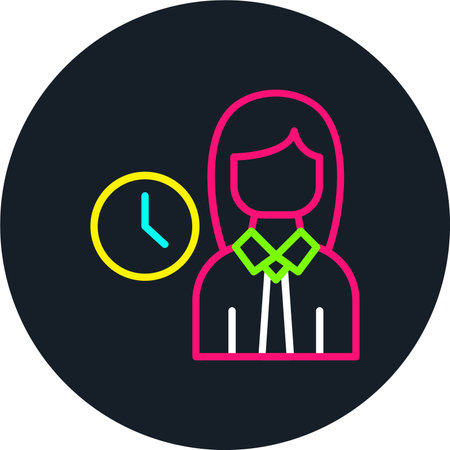 School Teacher Line Multi Color Iconのイラスト素材