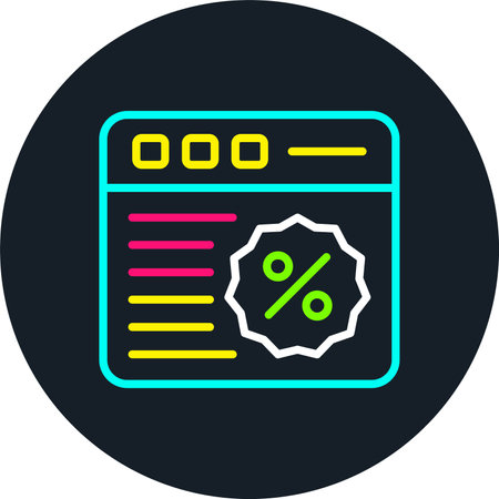 Discount Line Multi Color Iconのイラスト素材