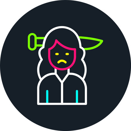 Knife Line Multi Color Iconのイラスト素材