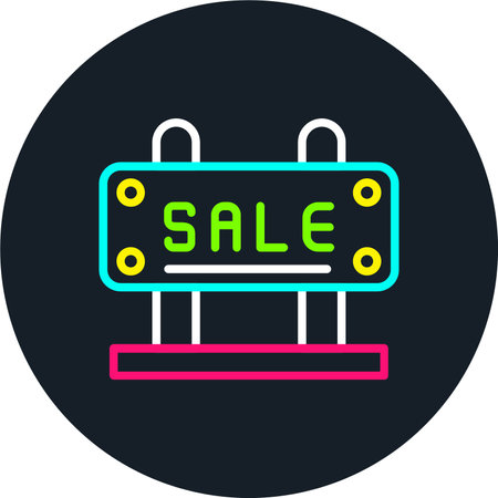 Sale Sign Line Multi Color Iconのイラスト素材