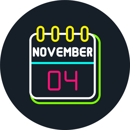 4  November Line Multi Color Iconのイラスト素材