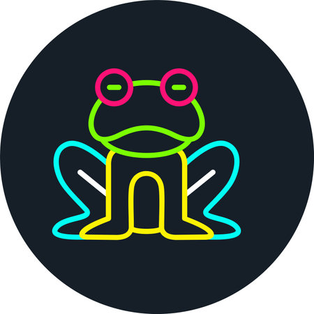 Blue Jeans Frog Line Multi Color Iconのイラスト素材