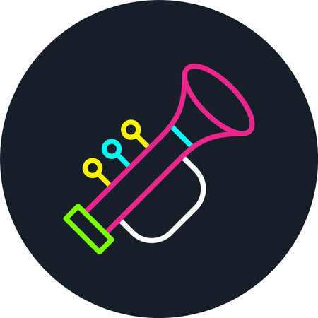 Trumpet Line Multi Color Iconのイラスト素材