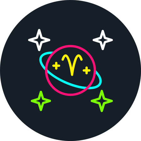 Aries Line Multi Color Iconのイラスト素材