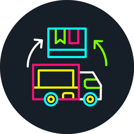 Delivery Line Multi Color Iconのイラスト素材