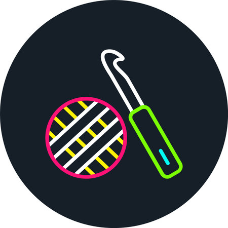 Crochet Line Multi Color Iconのイラスト素材