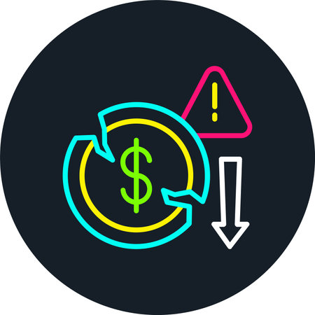 Bankrupt Line Multi Color Iconのイラスト素材