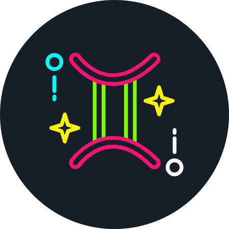 Gemini Line Multi Color Iconのイラスト素材