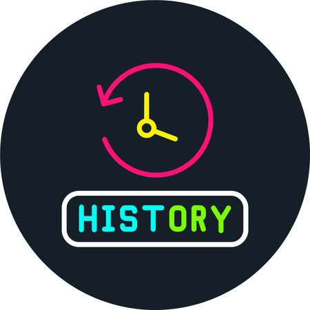 Histroy Line Multi Color Iconのイラスト素材