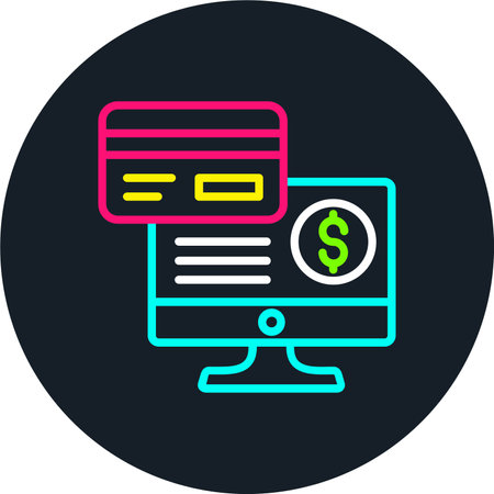 OnGlyph Payment Line Multi Color Iconのイラスト素材