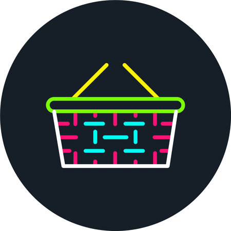 Shopping Basket Line Multi Color Iconのイラスト素材