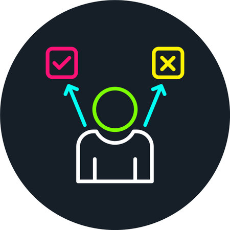 Decision Line Multi Color Iconのイラスト素材