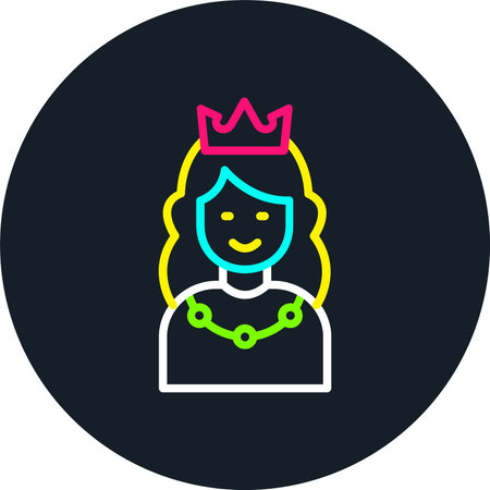 Princess Line Multi Color Iconのイラスト素材