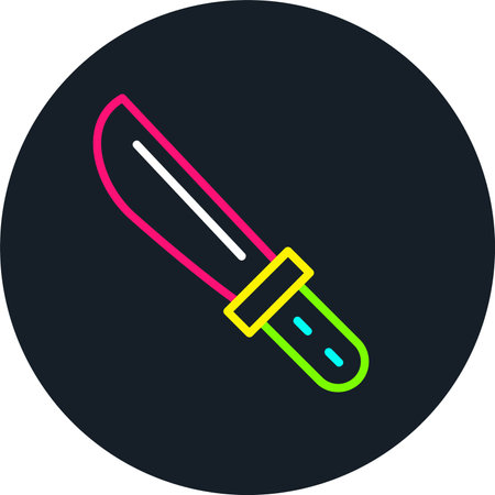 Machete Line Multi Color Iconのイラスト素材
