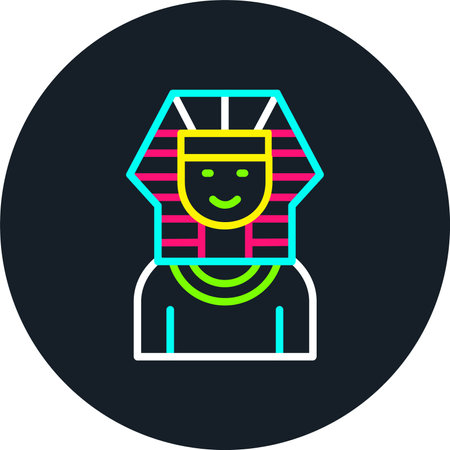 Pharaoh Line Multi Color Iconのイラスト素材
