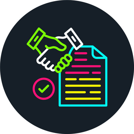 Partnership Line Multi Color Iconのイラスト素材