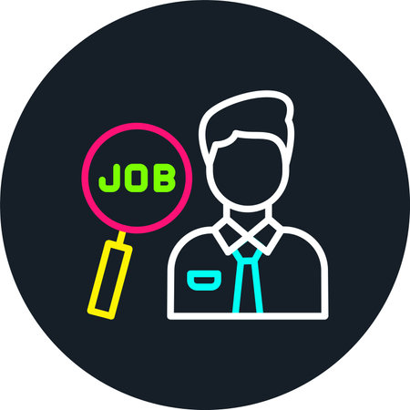 Job Seeking Line Multi Color Iconのイラスト素材