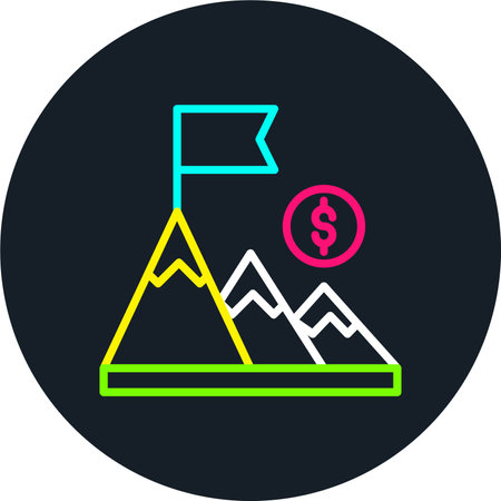 Missions Line Multi Color Iconのイラスト素材