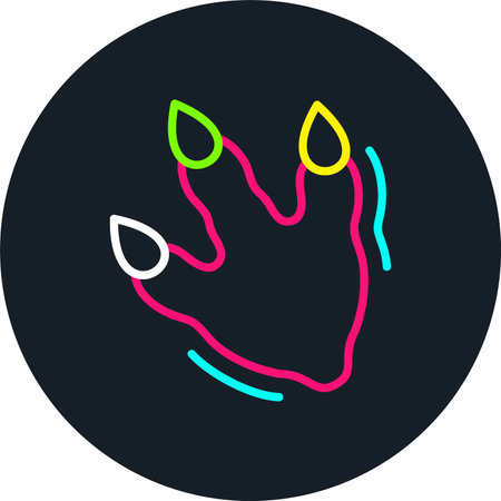 Footprint Line Multi Color Iconのイラスト素材