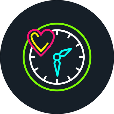 Dating Line Multi Color Iconのイラスト素材