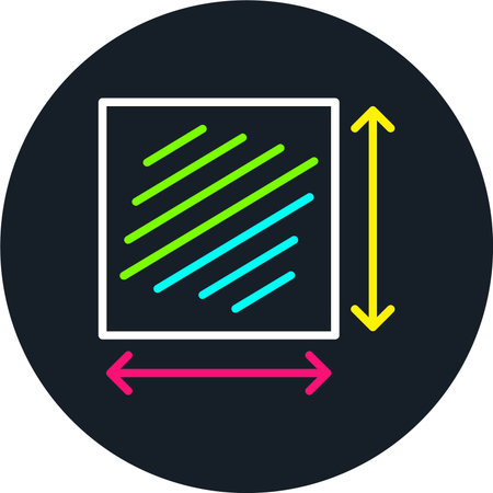 Lenght Line Multi Color Iconのイラスト素材