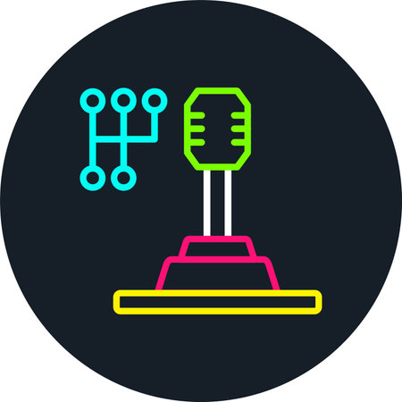 Gear Shift Line Multi Color Iconのイラスト素材