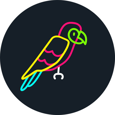 Macaw Line Multi Color Iconのイラスト素材