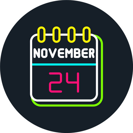 24  November Line Multi Color Iconのイラスト素材