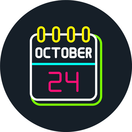 24  October Line Multi Color Iconのイラスト素材