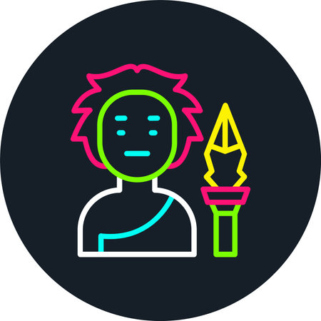 Hunter Male Line Multi Color Iconのイラスト素材